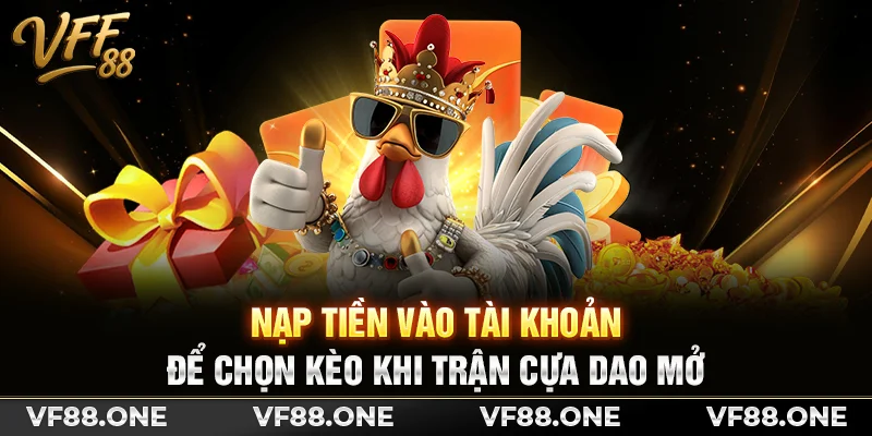 Nạp tiền vào tài khoản để chọn kèo khi trận cựa dao mở